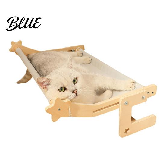 Bedside Cat Hammock Drilling Pet with Wood Adjustable Bed Window Perch Frame No for Windowsill