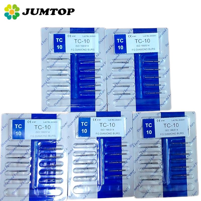 50pcs Dental High Speed Burs High Speed Handpiece Turbine Diamond Burs Diamond Polishing Tooth Preparation Dentist Material