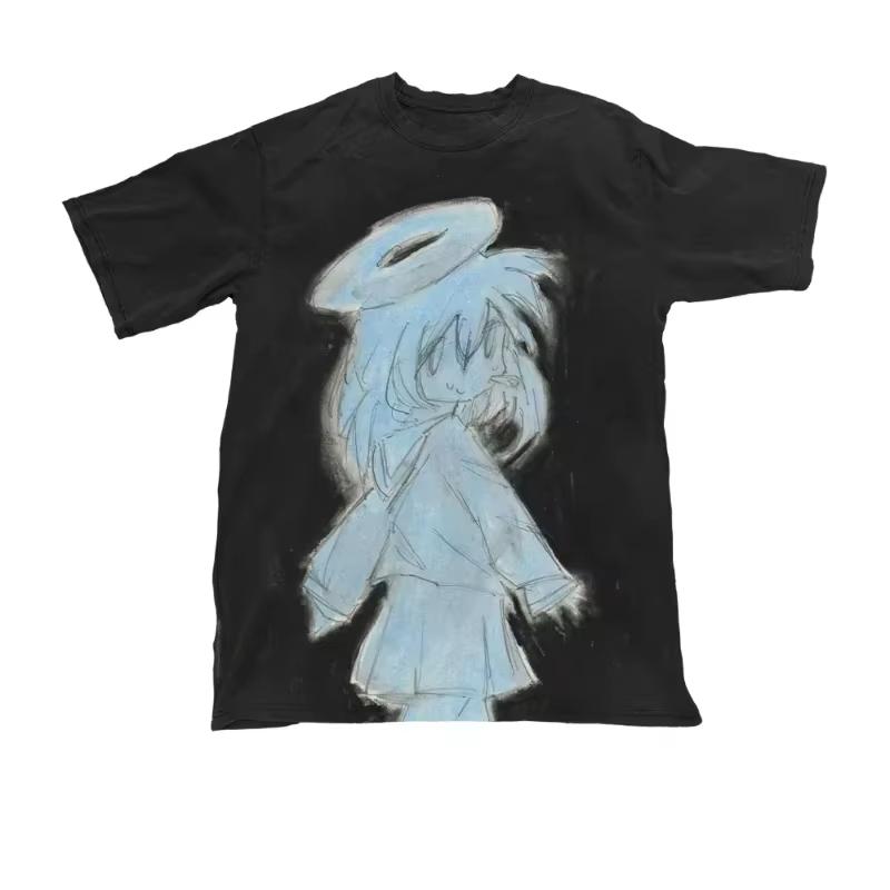 Unisex Unisex Cotton TShirt Tee Casual Short Sleeve Crewneck Top Fashion Streetwear Summer TShirt Graphic T Shirts Harajuku Y2k