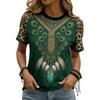 Fashion Women's Crew Neck T-Shirt Crew Neck Short Sleeve 3D Color Printing Tees
