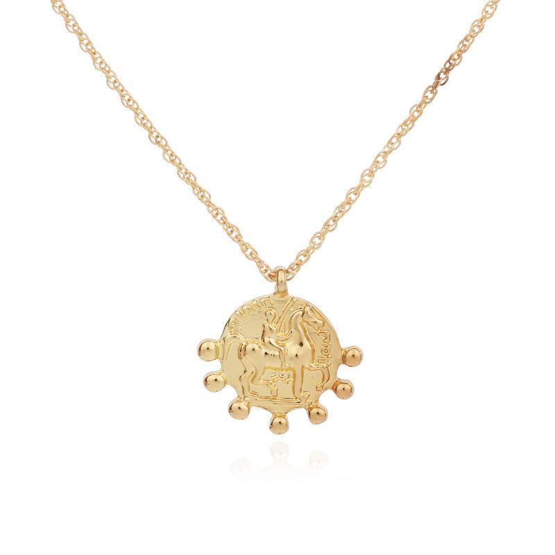 European and American fashion bohemian pendant earrings necklace combination set ins style versatile jewelry two-piece set