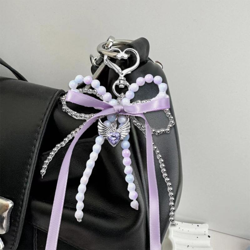 Bowknot Key Ornament Delicate Ribbon Keychain Pendant Aesthetic Key Holder Perfect for Adding a Touch of Elegances