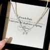 Ballet Style Bow Pink Diamond Broken Silver Necklace Women's New Super Fairy Sweet Niche Temperament Collarbone Chain Neck Chain