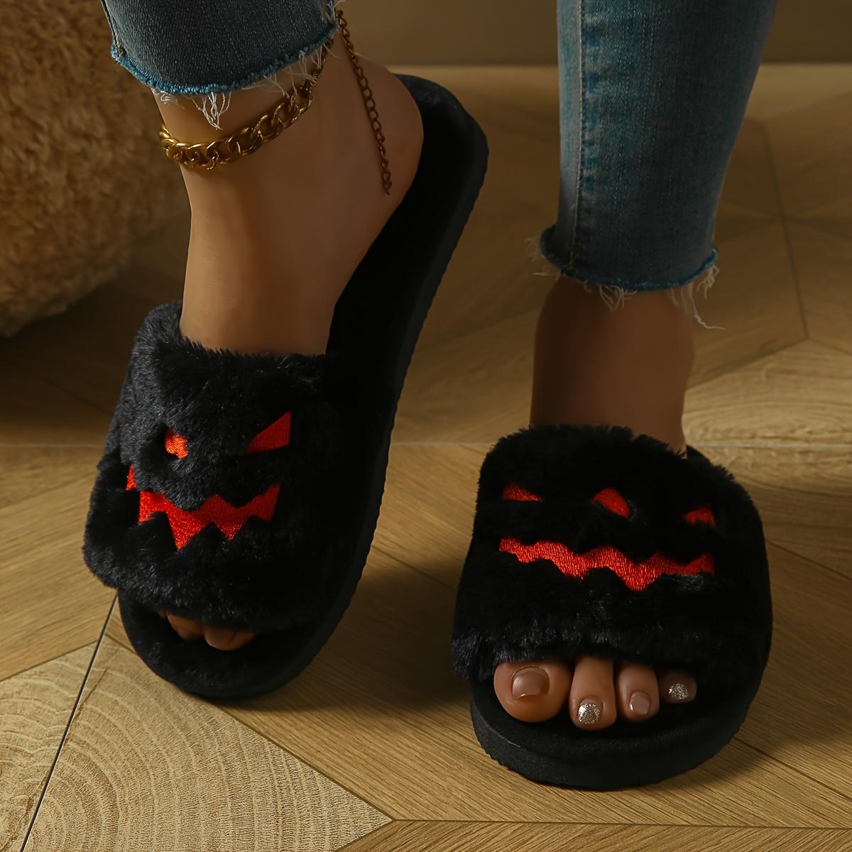 

Женские плюшевые тапочки-монстры на Хэллоуин в виде тыквы с мягким кроличьим мехом и нескользящей подошвой из ЭВА - Уютные тапочки-слипоны для дома на осень, для вечеринок 41