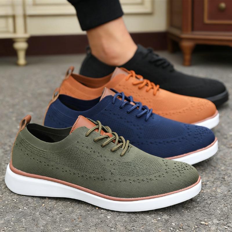 Men's Lightweight Casual Shoes  Breathable Knit Sneakers Comfortable Walking Shoes Non-Slip Soft Sole Outdoor Male Footwear