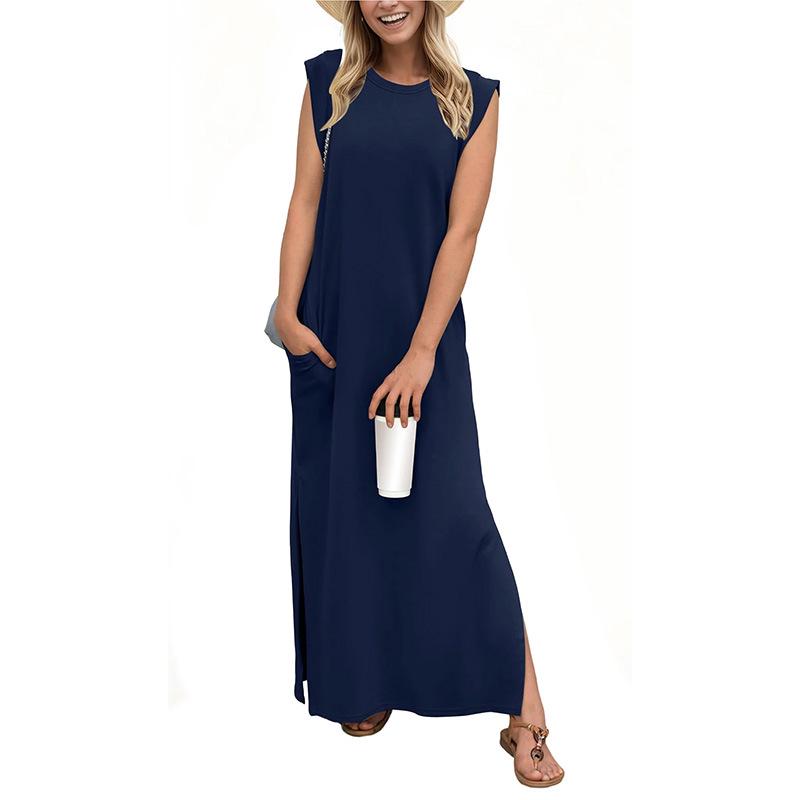 

Women s Casual Loose Summer Long Dress 3XL темно-синього кольору