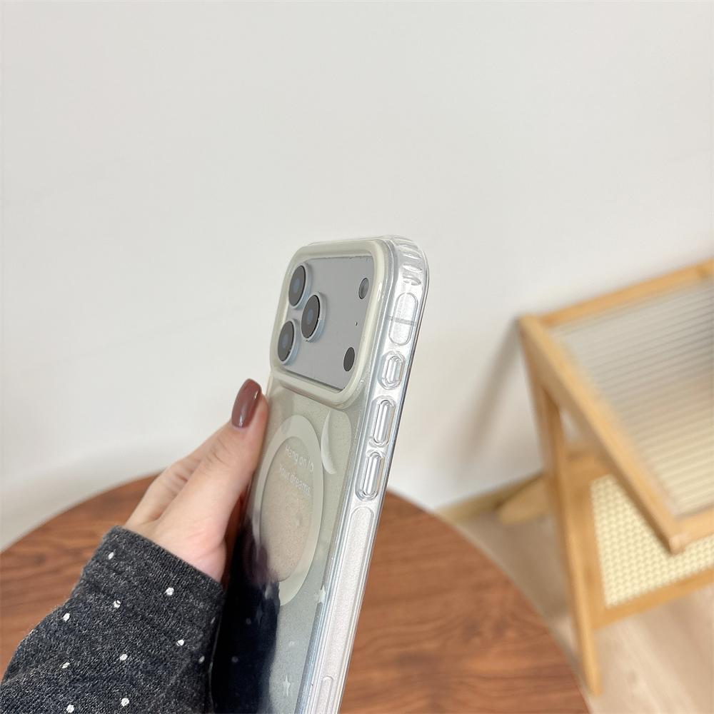 Custodia Trasparente Glitterata Magnetica per Telefono per iPhone 17 16 15 14 13 Pro Max Per Ricarica Wireless Magsafe Cover Morbida Antiurto