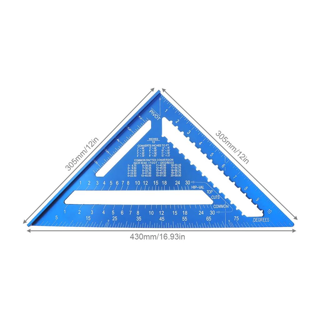 Smgda Triangular Ruler for 30 X 30 Aluminum with Adjustable Compatible with Professional Triangular Ruler for Architecture and Drafting Woodworking,