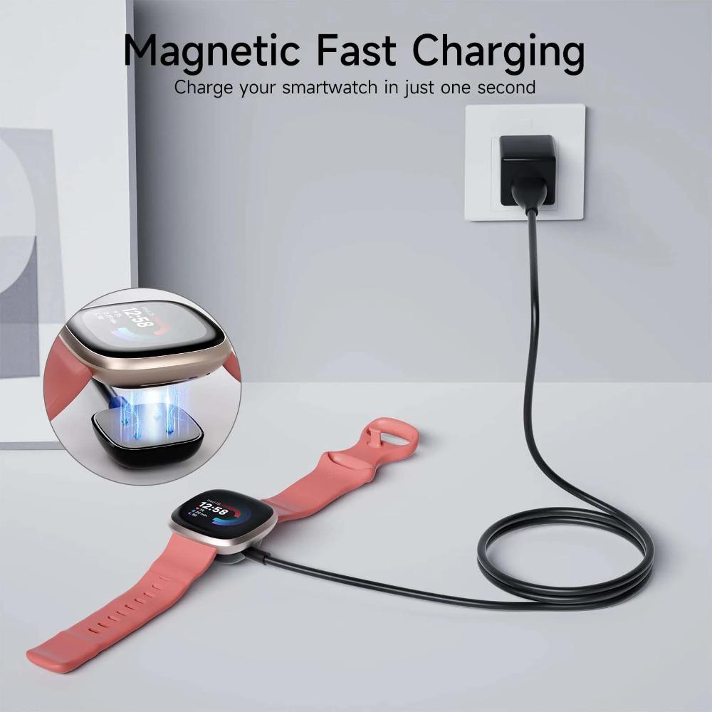 Charger Cable For Fitbit Versa 4/Sense/Versa 3/Sense 2 Replacement Smartwatch Charger Cradle Adapter Data Stand Charging Cable