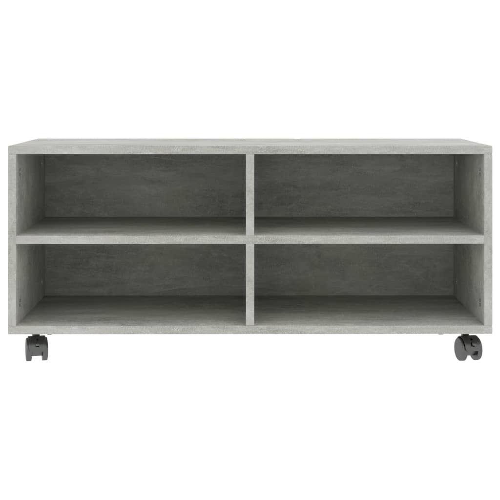 TV Cabinet with Casters Concrete Grey 90 x 35 x 35 cm Engineered Wood