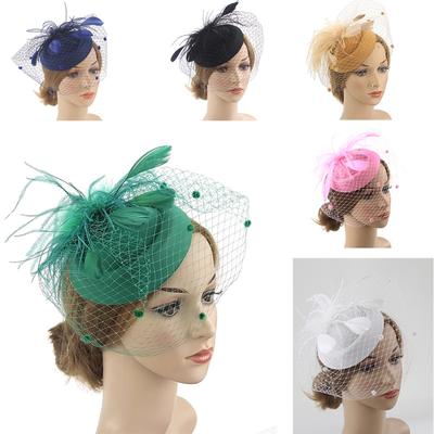 Dámské retro Čelenka Clip Barety Čelenka Sinamay Fascinator Svatební čepice Ascot