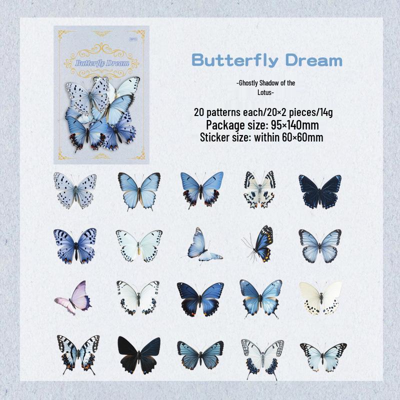 Dazzling 3D Laser Butterfly PET Sticker Pack for DIY Journal Decoration