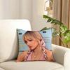 Singer Sabrina CarpenterS Cushion Cover Reversible Plush Pillow Cover Soft Fluffy  Home Decor for Sofa Bedroom