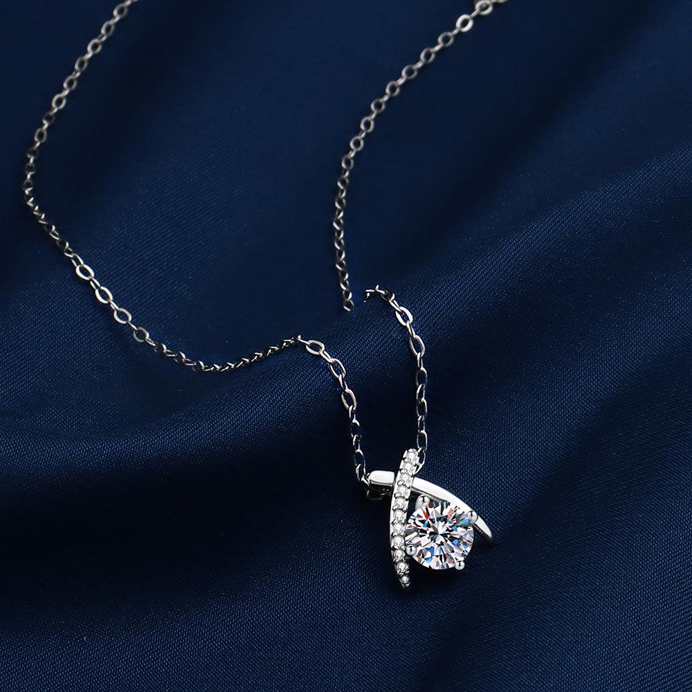 925 Sterling Silver Necklace Pendant Simple Noble AAA Zircon High Quality For Woman Men Fashion Wedding Engagement Jewelry Gift