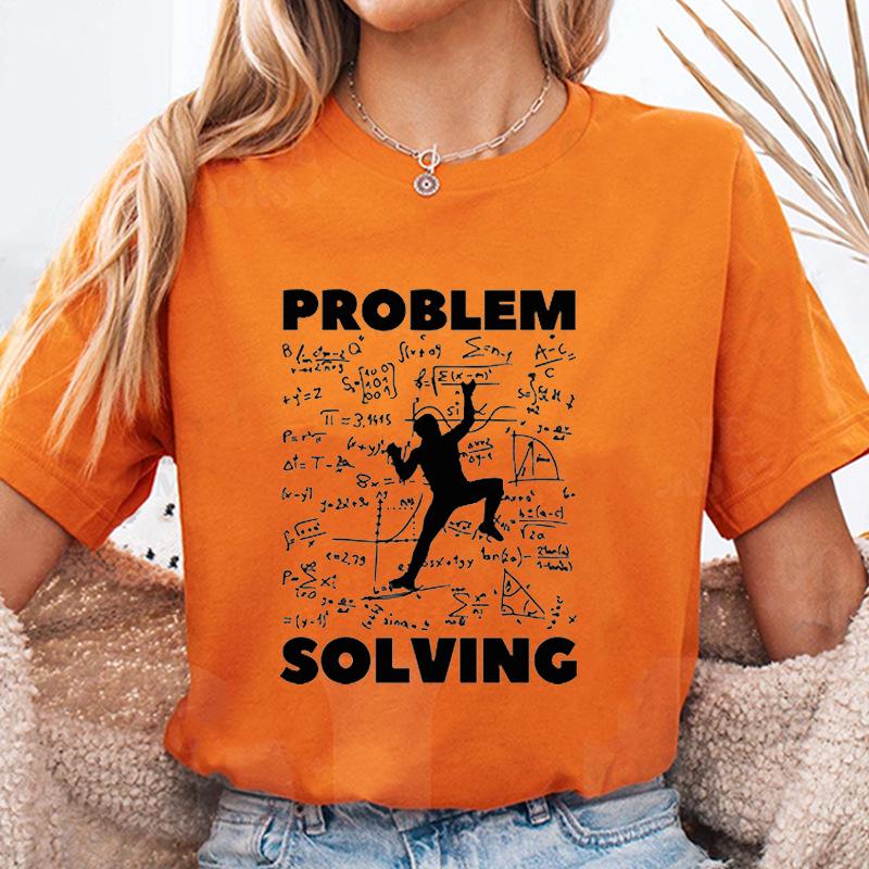 Casual European Fit Rock Climbing Graphic T-Shirt – Loose, Short Sleeve, Fashionable Top