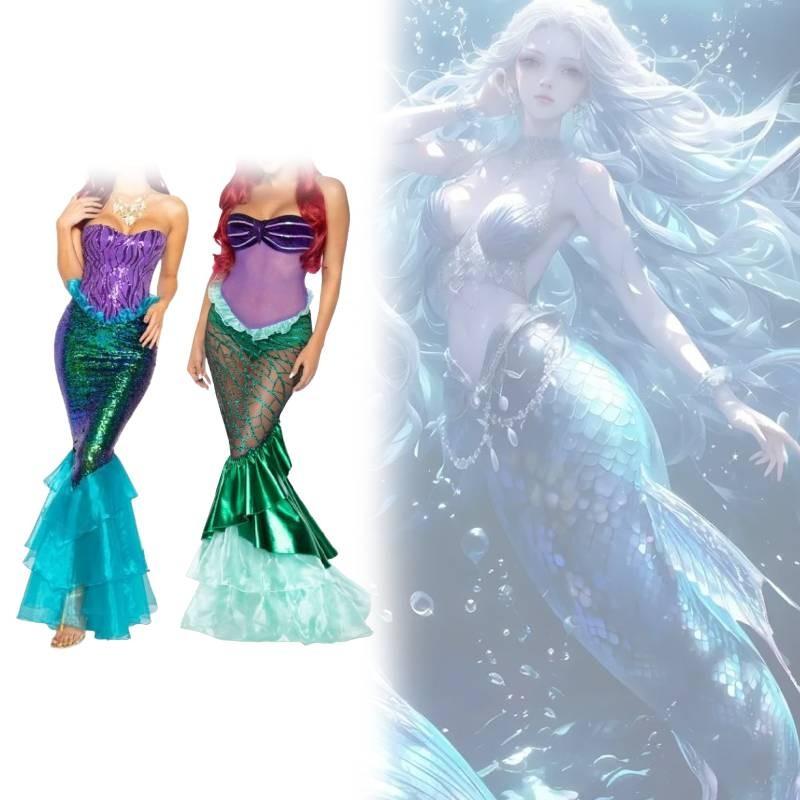 Mermaids Costume For Women With Ethnic Tribal Style For Stage Performance