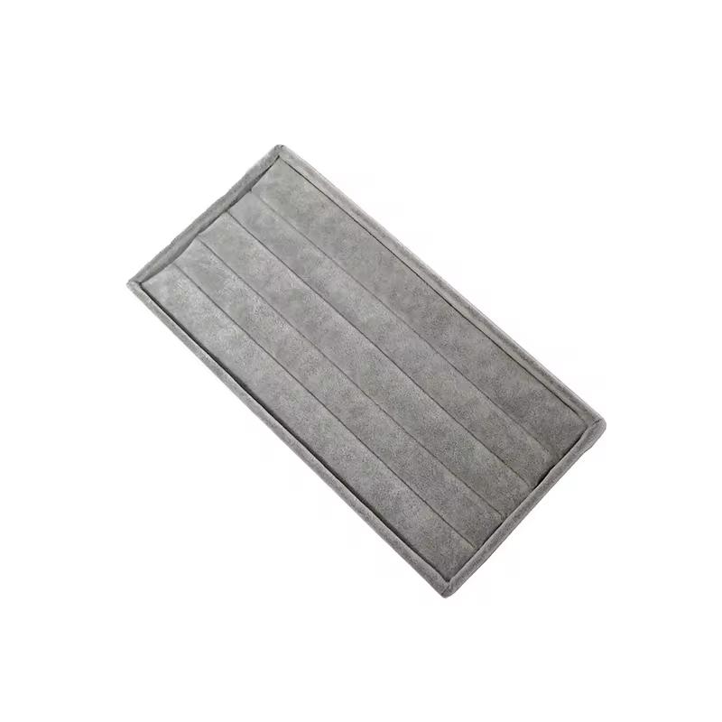 

Высококачественный бархатный ювелирный лоток для хранения колец, лоток для серег, лоток для хранения ювелирных изделий, многоцветный, 22*11 см серый