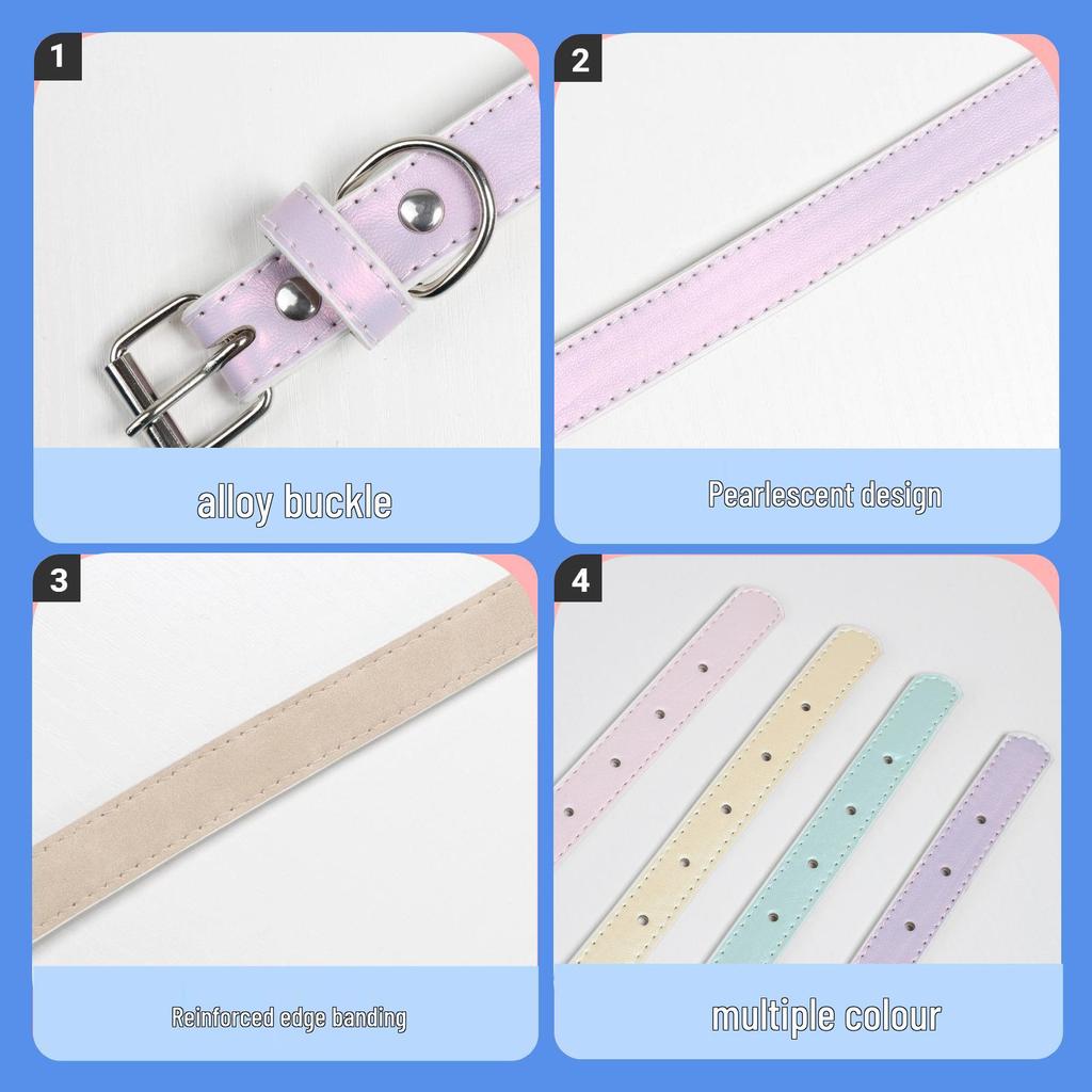 Pearlescent Dog Collar for Small & Medium Breeds: French Bulldog, Teddy
