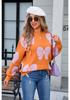 2026 Spring Women's Plus Size Bowknot Loose Sweater Pullover Knitwear