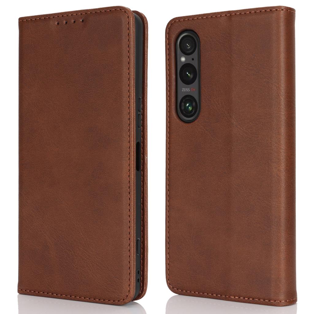 For Sony Xperia 1 VI Case PU Leather Wallet Stand Magnetic Closing Phone Cover