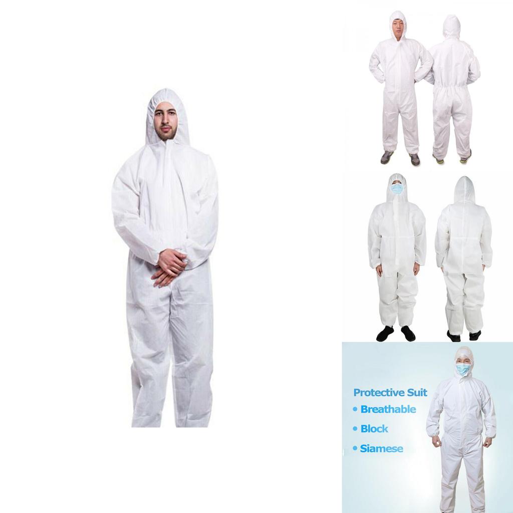 Nonwoven Protective Suit With Blue Tape And Zipper Closure For Dust Spray Painting And Farming Tasks