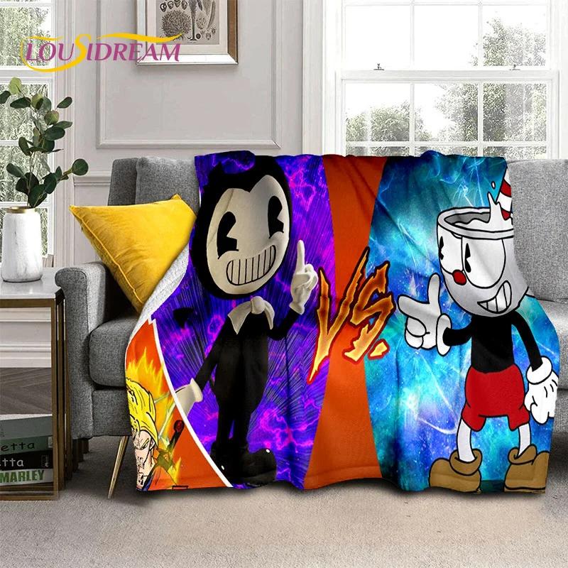 Cuphead Mugman 3D Game Gamer HD Blanket,Soft Throw Blanket for Home Bedroom Bed Sofa Picnic Travel Office Cover Blanket Kid Rest