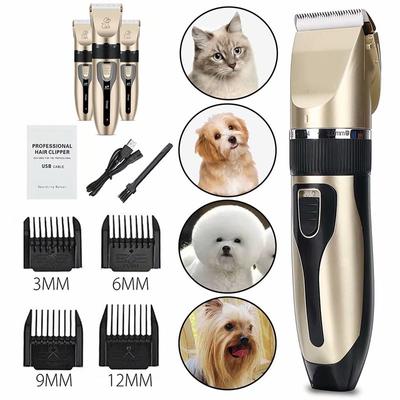 Professionelles, wiederaufladbares USB-Haarschneidegerät für Katzen und Hunde, elektrisches Trimmer-Set