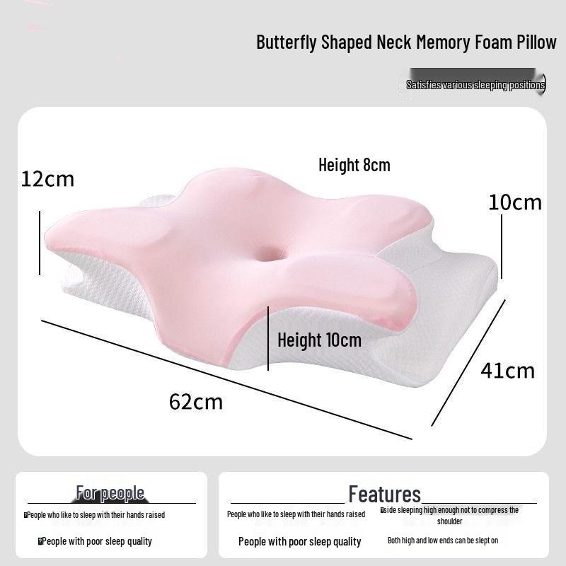 Ergonomic Memory Foam Butterfly Cervical Pillow for Side Sleepers