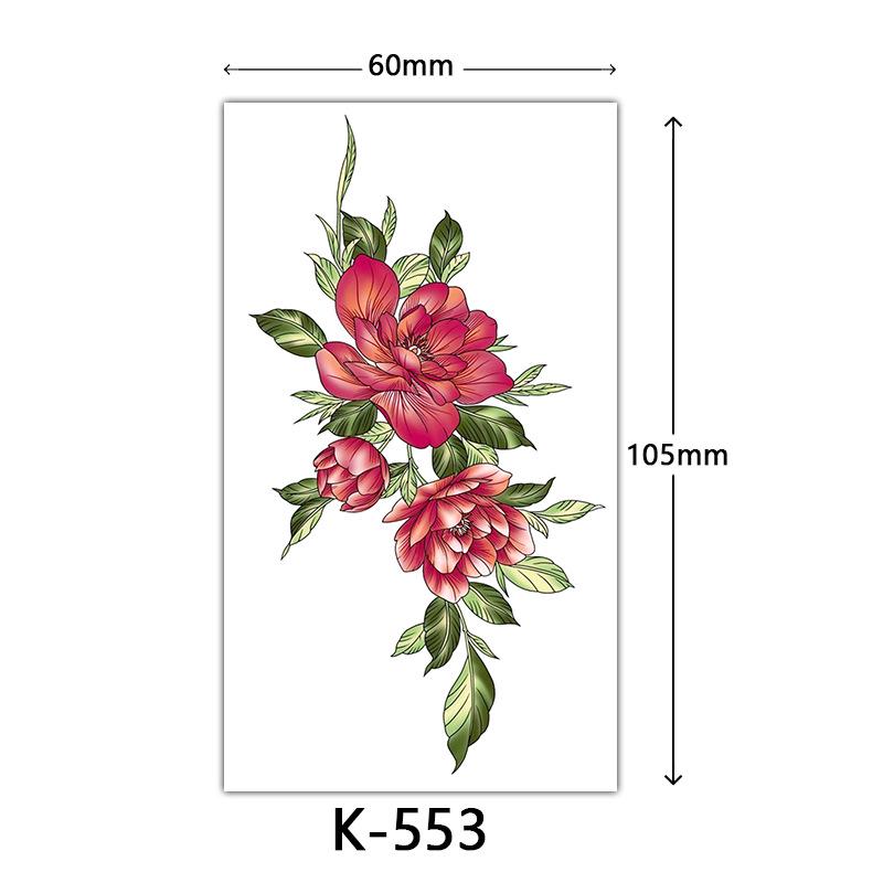 Waterproof Tattoo Stickers: English Letters, Flowers & Butterfly Sketches
