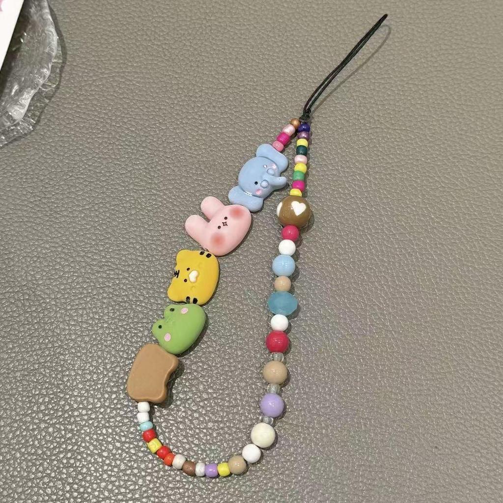 Dopamine Cartoon Animal Phone Lanyard: Colorful Anti-Lost Wrist Strap with Pendant for Women
