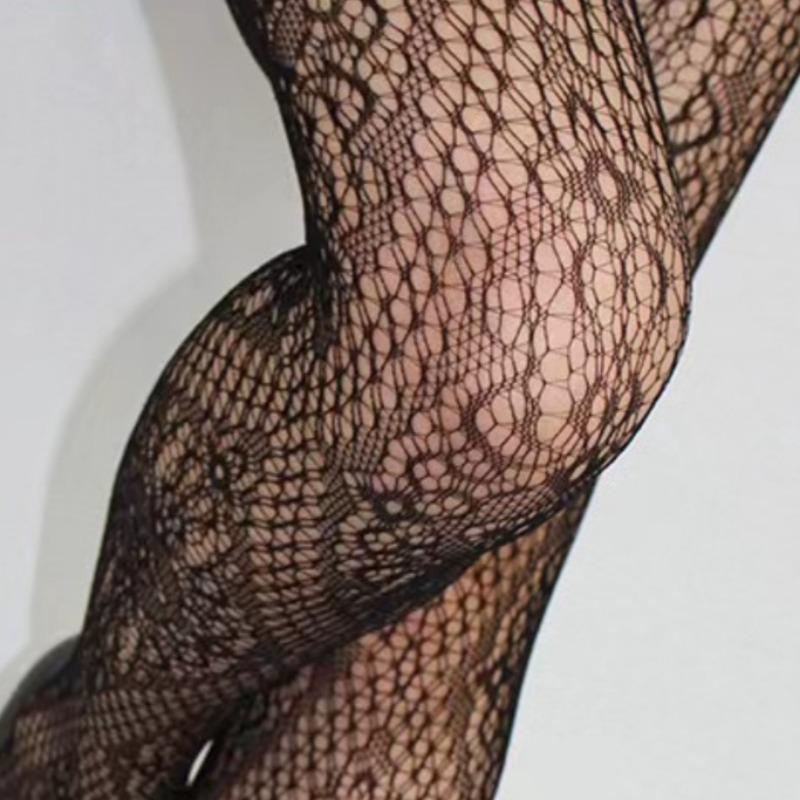 Jacquard Rose Flower Fishnet Stockings Sexy Stocking Seamless  Pantyhose Lady Tights Girl Body