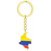 Gold/Silver Pendant Keychain Colombian Map Flag Key Rings Accessory for Women