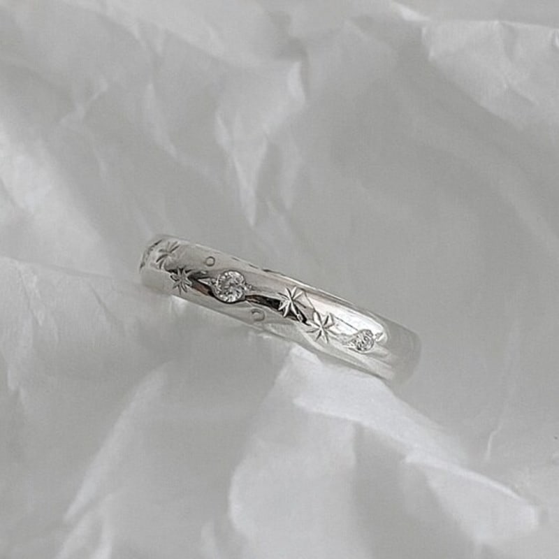 oflune Planet Silver Ring