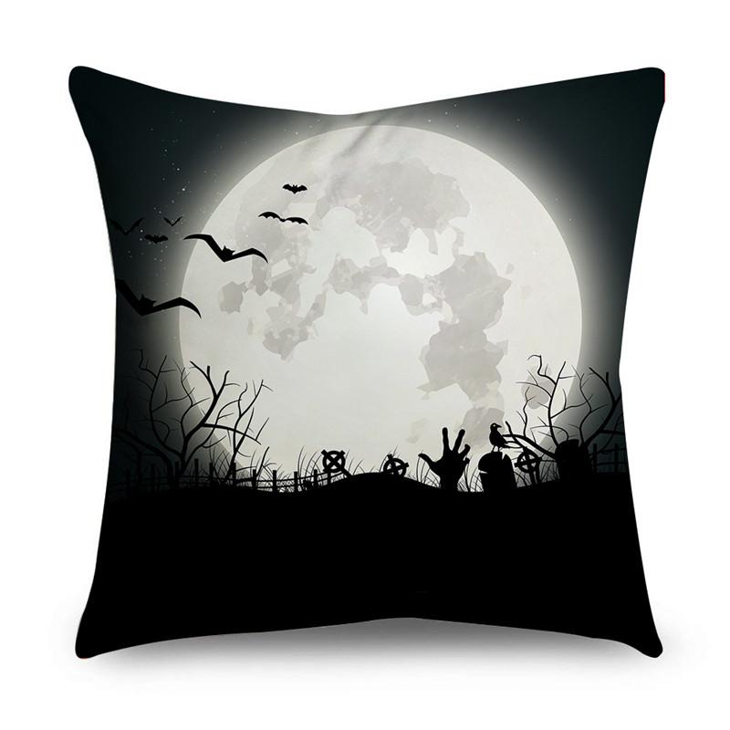Halloween Theme Horror Pumpkin Print Pattern Cushion Cover Home Living Room Sofa Decoration Polyester Zipper Pillow Pillow Cover