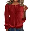 Women's Fashion Single Breasted Cardigan Solid Color Button Knit Casual Top