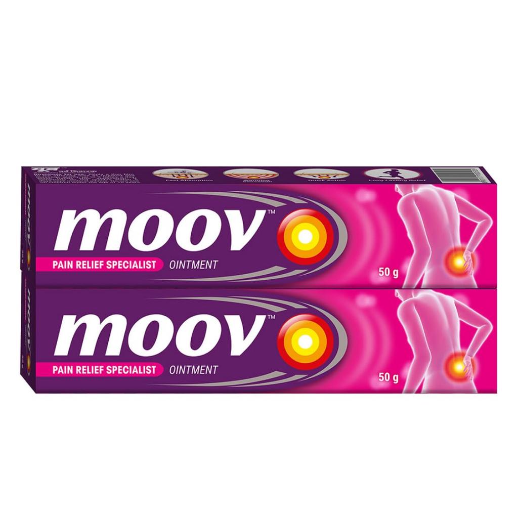 Moov Fast Pain Relief Cream 50g Pack of 2 for Muscle, Joint, Back & Knee Pain Sports Use