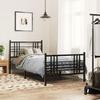 VidaXL Metal Bed Frames with Headboard/Footboard, Slat Base, Adult Bed, Single Bedroom Bed 376336