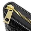 [Revetta] Crocodile Leather Long Wallet, Gold Python Lining, Men's Genuine Leather, Black, Single Piece Leather, Matte Finish [168crw-a]