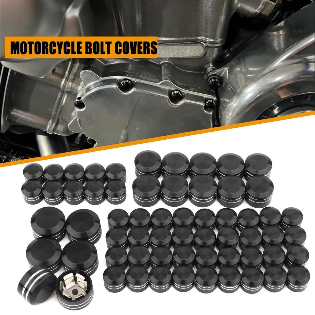 Motorcycle Bolt Covers Head Bolts Engine Toppers Caps Kit for Harley 2017-2025 Touring Road King Street Glide Electra Road Glides 2018-2025 Softail