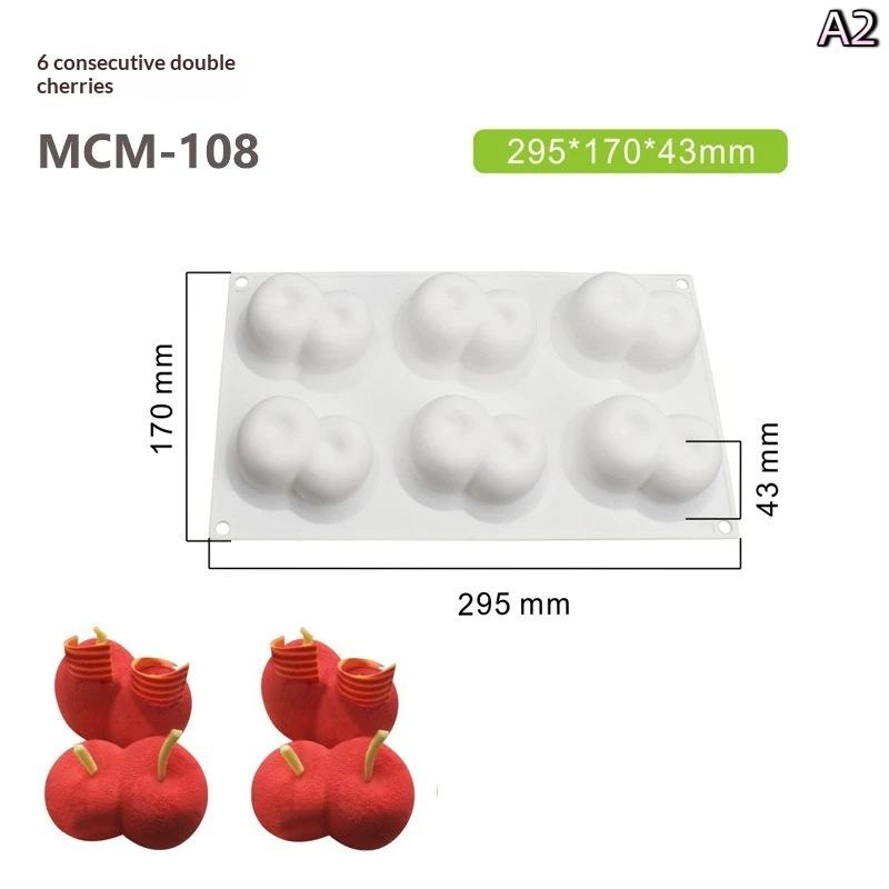 New Cherry Persimmon Pomegranate Strawberry Lemon Durian Fruit Series Cake Silicone Mold Baking Mousse Mould Cake Decoration