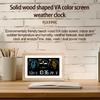 Smart Weather Station with Dual-Alarms Clock Temperature & Humidity Meter Multifunctional VA Large Color Screen Weather Clock