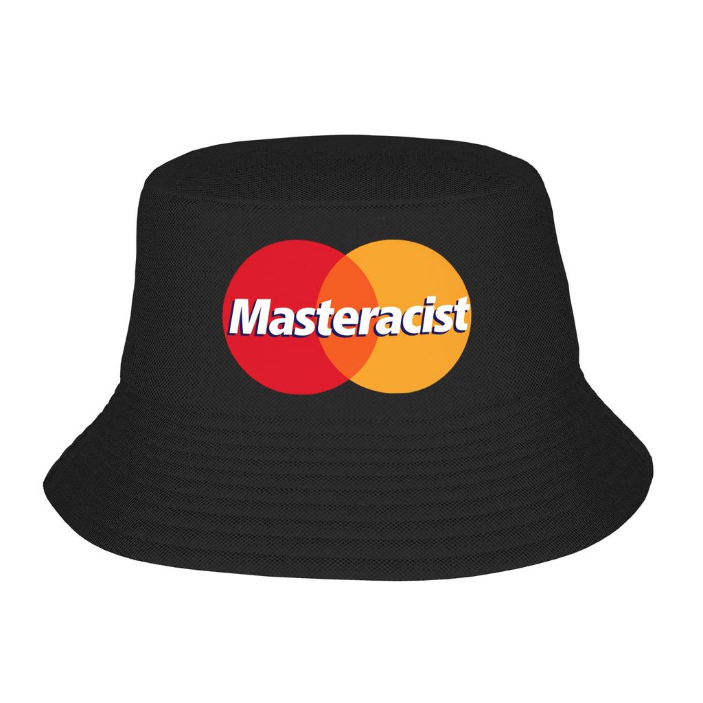 Men Women Masteracist Funny Meme Bucket Hat Foldable Fisherman Hats Summer Retro Vacation Caps Hip Hop Pattern Sun Hat