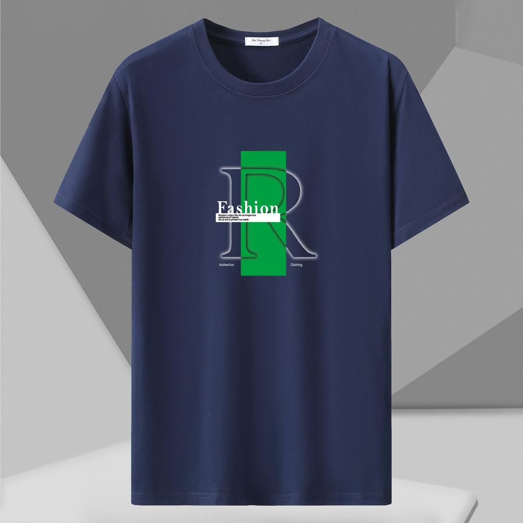 Baumwoll-T-Shirts Herren Kurzarm-T-Shirt Koreanische Modemarke Rundhals Baumwolle Halbarm-T-Shirt Top T-Shirt