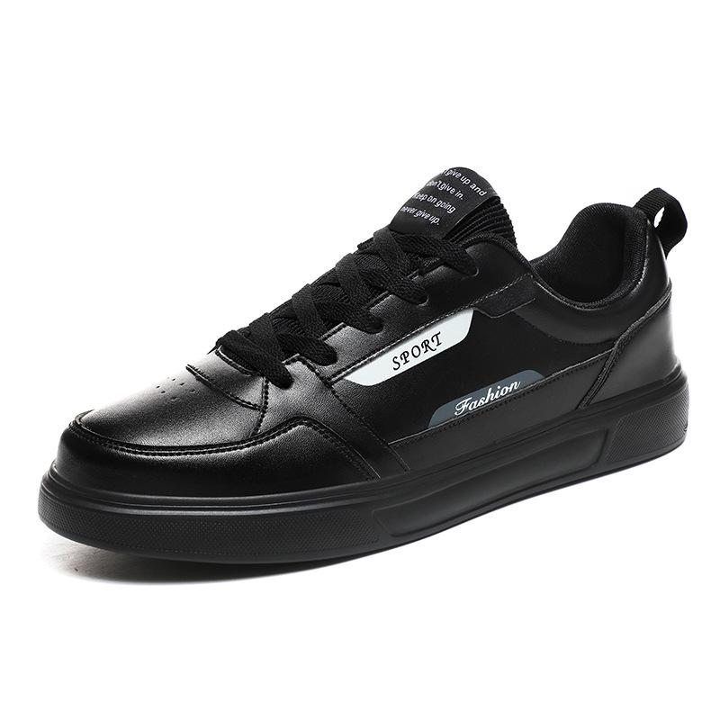 0212 Men's Board Shoes White Low Top Leather Flat Bottom Student Retro Sports Large Korean Edition Casual