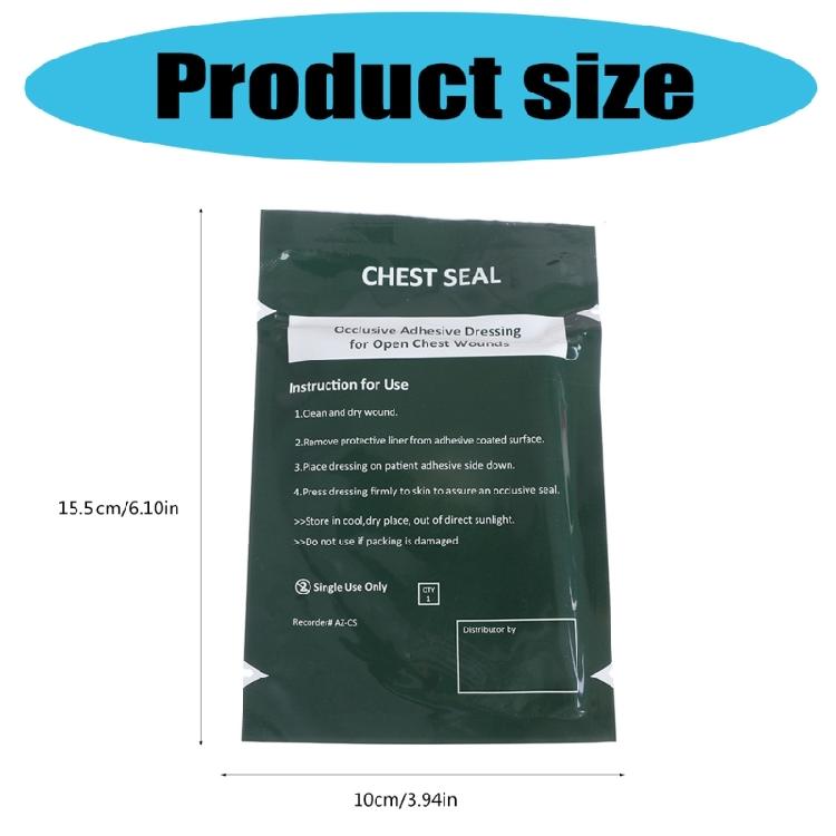 Square Medically Chest Seal Vented Dressing Bandages Chest Seal Vented First Aids Patches Outdoor Emergency Medically Tool