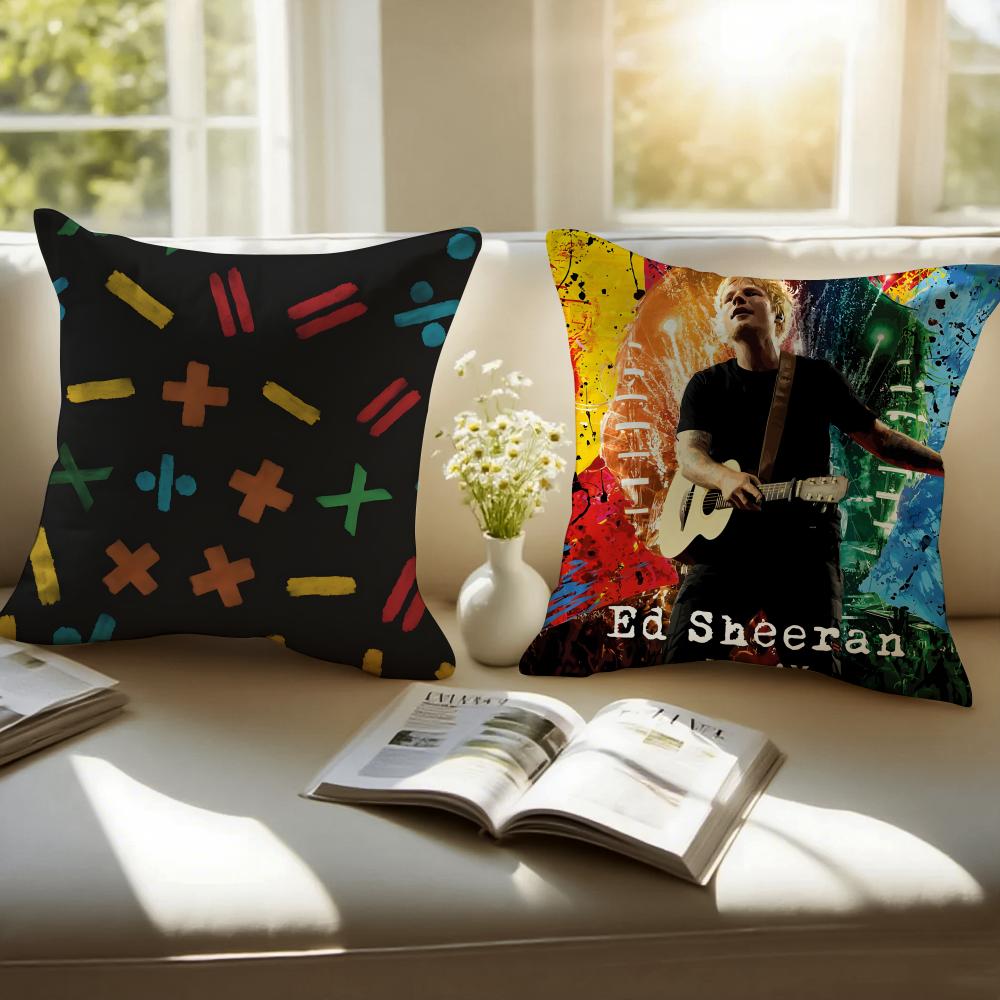 Lyrical  Down to earth POP Singer EEd Sheeran Cushion Cover Pillowcase Antidustmite Invisible Zipper Short Plush Sofa Cushion