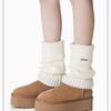 Vielseitige Strick-Beinwärmer mit Metall-Logo - Dicke, Warme, Schlankmachende Socken für Herbst und Winter