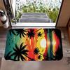 Sunset Palm Tree Doormat Non-slip Indoor Welcome Rug for Living Room Bedroom Kitchen Tropical Beach Style Floor Mat