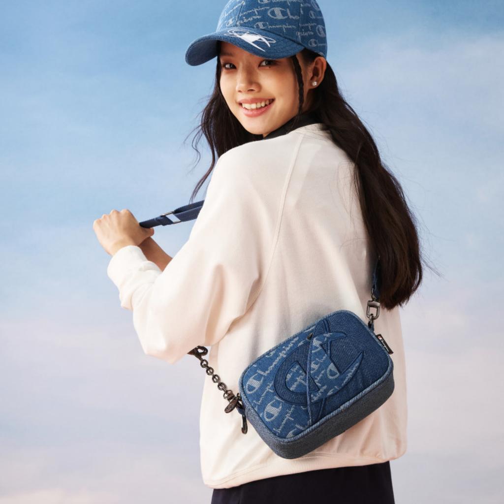 New Champion Fabric Backpack Shoulder Bag Regular Unisex Light Blue Denim/Dark Blue Denim U5BACPU37