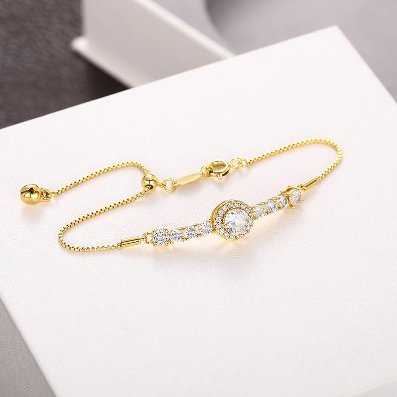 CAOSHI Delicate Adjustable Bracelet for Women Two Color Available Cubic Zirconia Daily Wearable Jewelry Shiny Party Accessories
